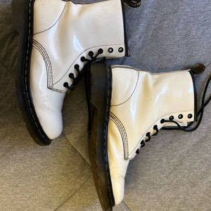 White Lace-Up Women's Boots